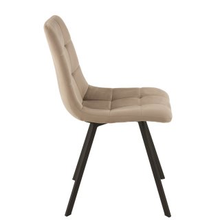 Chaise  MILENA Beige Métal / Velours