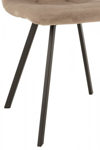 Chaise  MILENA Beige Métal / Velours