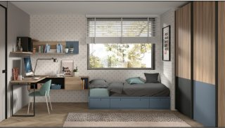 Composition Chambre F-825 Finition : Terra - Avio - Pizarra / Poignée Punt