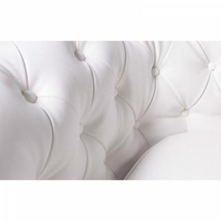 Fauteuil CHESTERFIELD DELUXE en Cuir Blanc capitonné