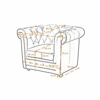 Fauteuil CHESTERFIELD DELUXE en Cuir Blanc capitonné