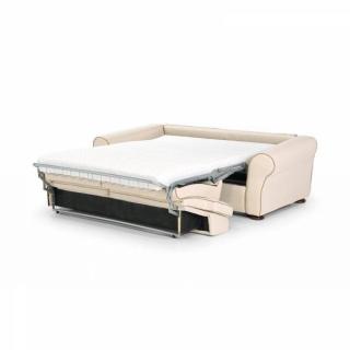 Canapé lit 3 Places CLASSICO Convertible ouverture express 140*190*14cm. microfibre écru