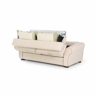 Canapé lit 3 Places CLASSICO Convertible ouverture express 140*190*14cm. microfibre écru