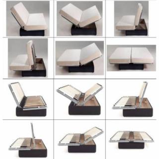 CLIC CLAC convertible LAUSANNE couleur noir 130*190cm matelas 12cm
