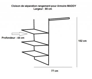 Cloison de séparation MALTA pour armoire largeur 80 cm