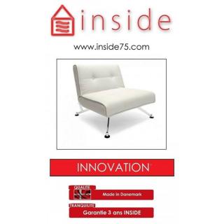 Fauteuil lit design CLUBBER blanc INNOVATION LIVING convertible 113*115cm