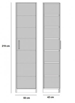 Armoire de rangement style industriel 1 porte KEY  bi-ton chêne noir mat 50 x 42 cm