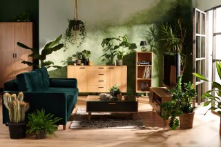 Colonne de rangement  FREDO 2 étagères
chêne naturel, piétement anthracite