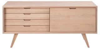 Buffet ALINE 4 tiroirs 1 porte chêne clair