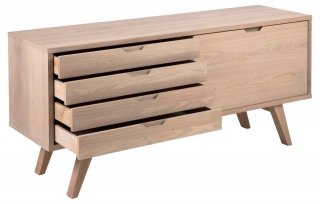 Buffet ALINE 4 tiroirs 1 porte chêne clair