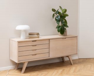 Buffet ALINE 4 tiroirs 1 porte chêne clair