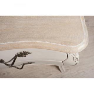 Console baroque VENISE 2 tiroirs coloris argile en manguier