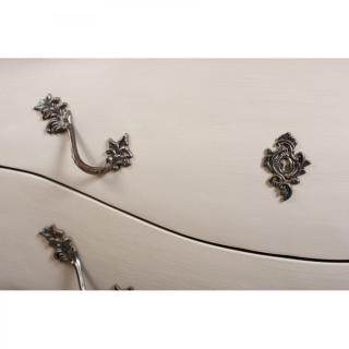 Console baroque VENISE 2 tiroirs coloris argile en manguier