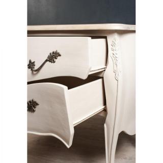 Console baroque VENISE 2 tiroirs coloris argile en manguier