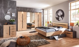 Commode combinée DELSON 4 tiroirs 1 porte chêne artisan