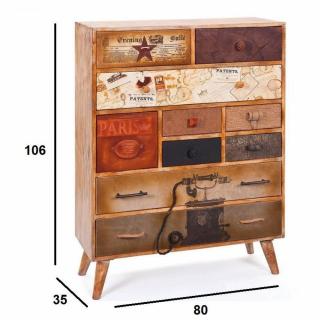 Commode LUCAN 10 tiroirs en bois de manguier