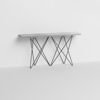 Table console extensible 6 couverts HERMES 140 cm pieds métal plateau stratifié écologique