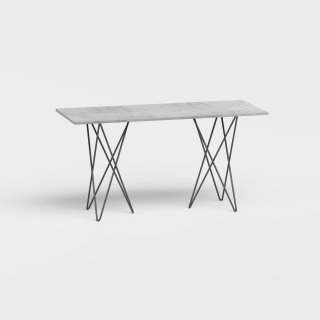 Table console extensible 6 couverts HERMES 140 cm pieds métal plateau stratifié écologique
