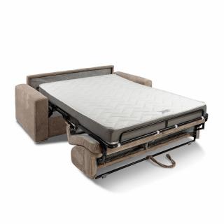 Canapé lit 3 places DREAMER convertible EXPRESS 140cm matelas 16 cm velours côtelé perle