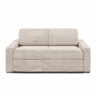 Canapé lit 3 places DREAMER convertible EXPRESS 140cm matelas 16 cm velours côtelé perle