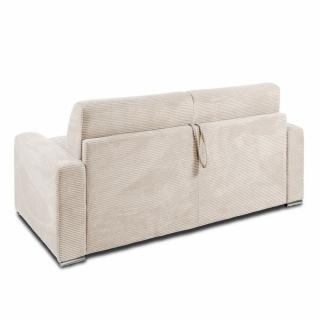 Canapé lit 3 places DREAMER convertible EXPRESS 140cm matelas 16 cm velours côtelé perle