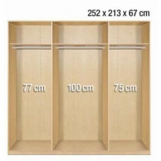 Dressing KICK 252cm en Melaminé NOIR MAT avec Portes Coulissantes 