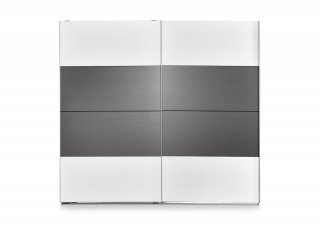 Armoire THALIA portes coulissantes 225 cm blanc / gris graphite