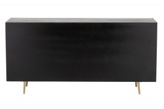 Dressoir design PIKA 160 cm couleur noir et or 4 portes 