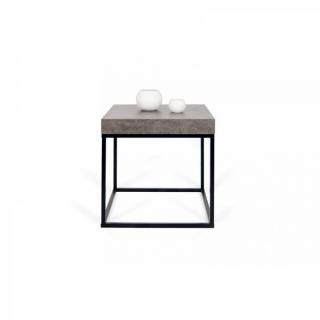 PETRA table basse guéridon aspect béton avec piétement métal