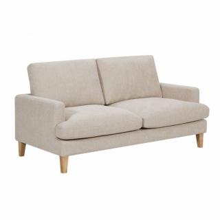 Ensemble canapé droit 3+2 places LANA tissu beige pieds bois clair