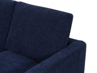 Ensemble canapé droit 3+2 places LANA tissu bleu pieds métal