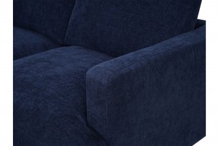 Ensemble canapé droit 3+2 places LANA tissu bleu pieds métal
