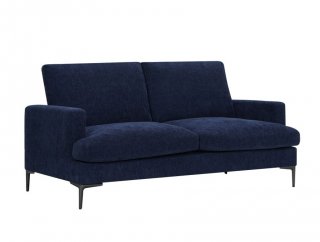 Ensemble canapé droit 3+2 places LANA tissu bleu pieds métal