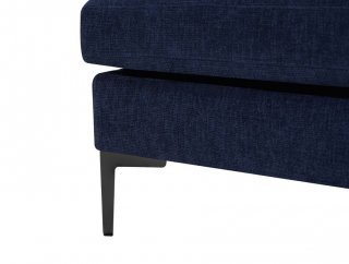 Ensemble canapé droit 3+2 places LANA tissu bleu pieds métal