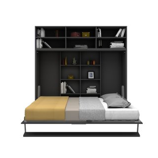 Lit escamotable horizontal avec surmeuble MULTIMO couchage 140x200cm anthracite