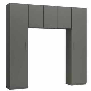 Ensemble de rangement pont 3 portes gris graphite mat largeur 230 cm