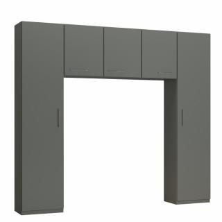 Ensemble de rangement pont 3 portes gris graphite mat largeur 250 cm