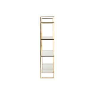 Etagère FELO 4 niveaux acier inoxydable doré / verre