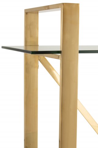 Etagère FELO 4 niveaux acier inoxydable doré / verre