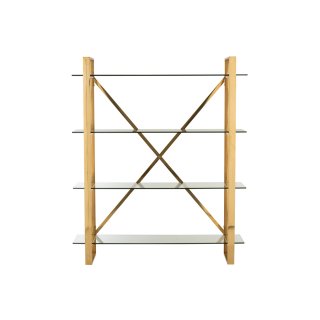Etagère FELO 4 niveaux acier inoxydable doré / verre