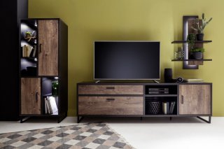 Etagère murale HALTON avec LED décor chêne gris cosmos 