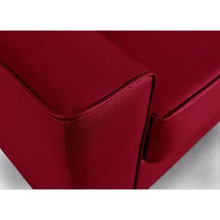 Canapé convertible EXPRESS PREMIUM 120 cm tissu enduit rouge sommier lattes matelas BULTEX