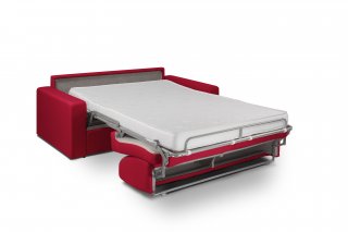 Canapé convertible MIDNIGHT EXPRESS 140cm matelas 16cm neo rouge