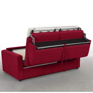 Canapé convertible MIDNIGHT EXPRESS 140cm matelas 16cm neo rouge