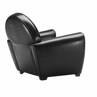 Fauteuil Design Club Intemporel En Cuir Bycast Noir 