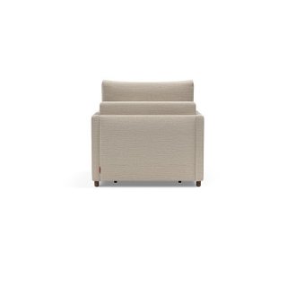 INNOVATION LIVING  Fauteuil NEAH SLIM convertible 80x195 tissu Blida Sand Grey