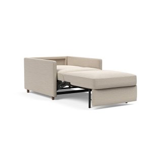 INNOVATION LIVING  Fauteuil NEAH SLIM convertible 80x195 tissu Blida Sand Grey