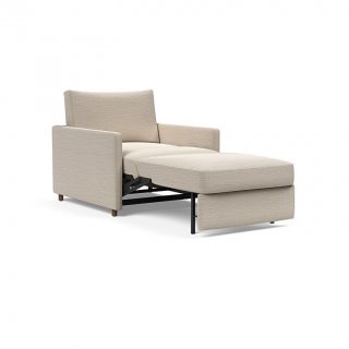 INNOVATION LIVING  Fauteuil NEAH SLIM convertible 80x195 tissu Blida Sand Grey