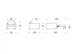 INNOVATION LIVING  Fauteuil NEAH SLIM convertible 80x195 tissu Bouclé Off White