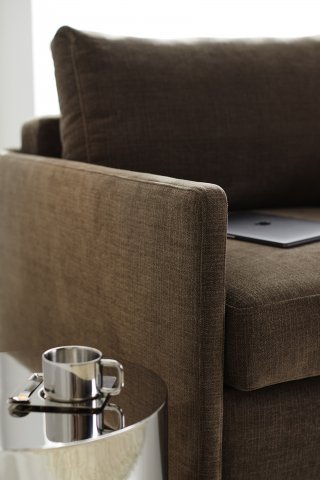 INNOVATION LIVING  Fauteuil NEAH SLIM convertible 80x195 tissu Esina Cedar Brown